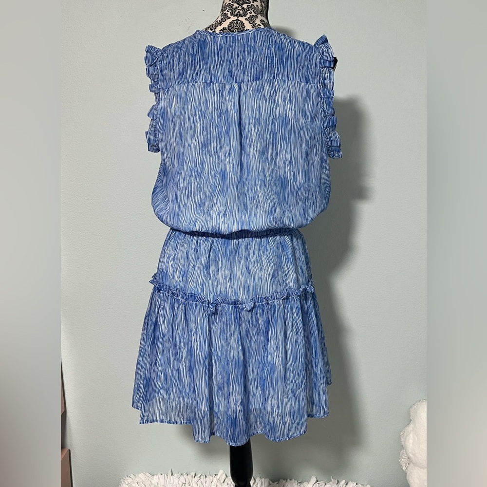 Blue Ruffle Sleeve Dress - Picture 4 of 5